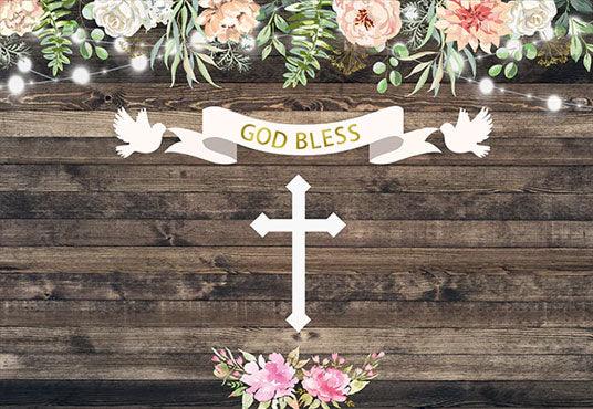 Flower Decoration Church Wood Wall Photo Backdrop for Photography