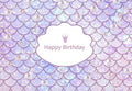 Mermaid Purple Photography Backdrop for Birthday Party