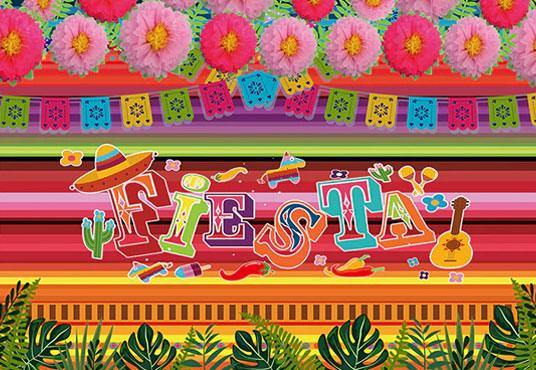 Fiesta Colorful Photography Backdrop for Party