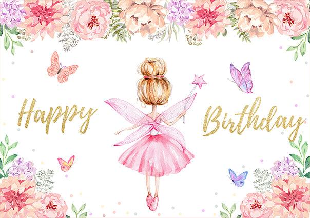 Angel Flower Photography Backdrop for Birthday Party