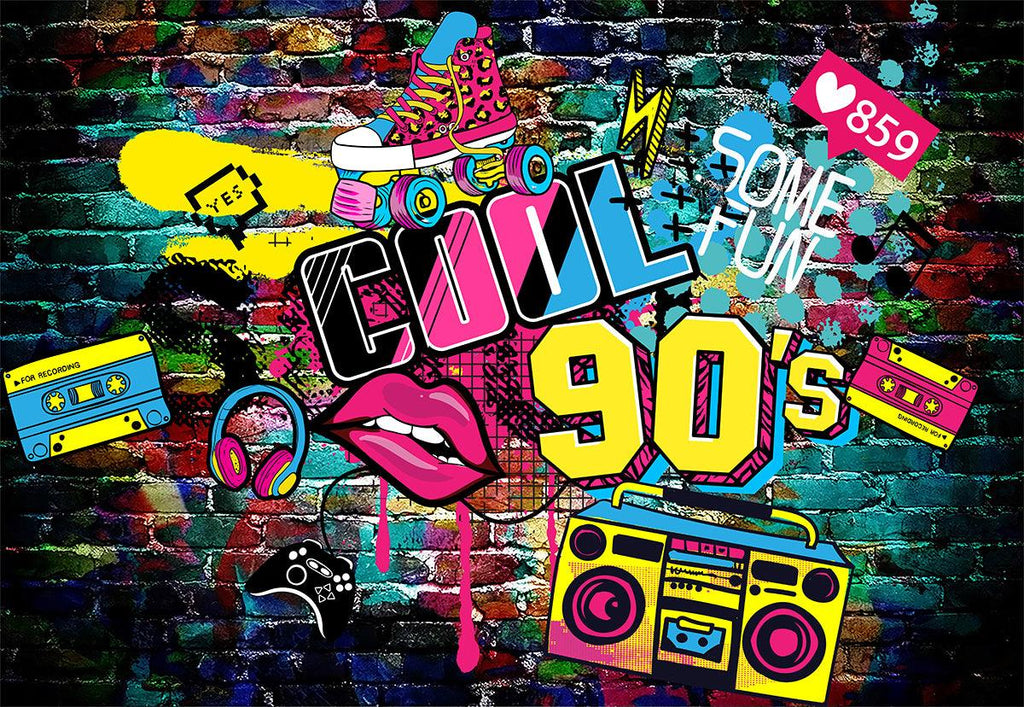 Graffiti Colourful Brick Photography Backdrop for Party