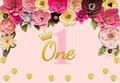 1st Birthday Flowers Decoration Backdrop for Photography