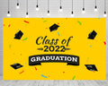 Yellow background Bachelor hat decoration Graduation Party Backdrop for Photography Graduation Party Decorations TKH1866