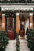 Merry Christmas Hotel Red Door Backdrop Photography